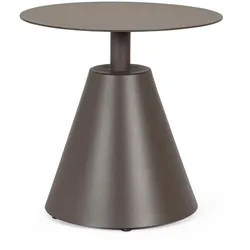 Couchtisch Aloha aus Aluminium, rundes Design, modern, Farbe Cocoa, pflegeleicht, von Bizzotto