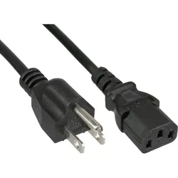 InLine Netzkabel, Netzstecker USA auf Kaltgerätestecker C13, 1m