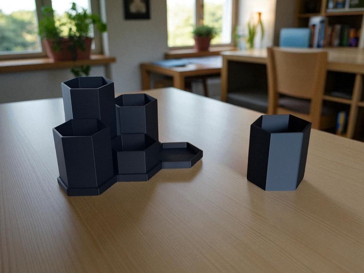 Modulaire organizer met 5 hexagonale vakken