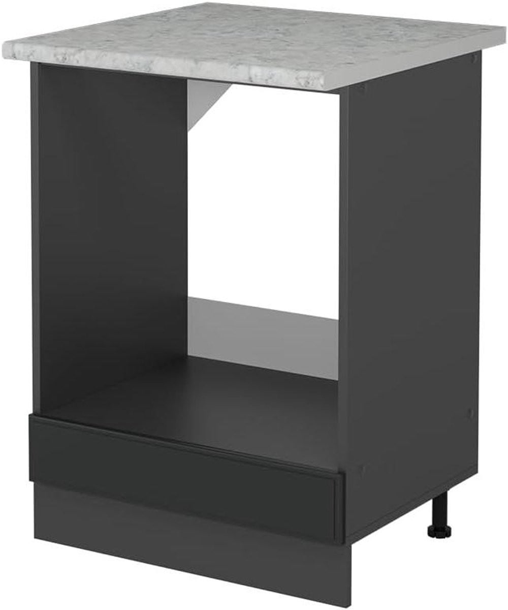 Modulaire oven inbouwkast voor keukenorganisatie, antraciet hout-effect, 60 cm