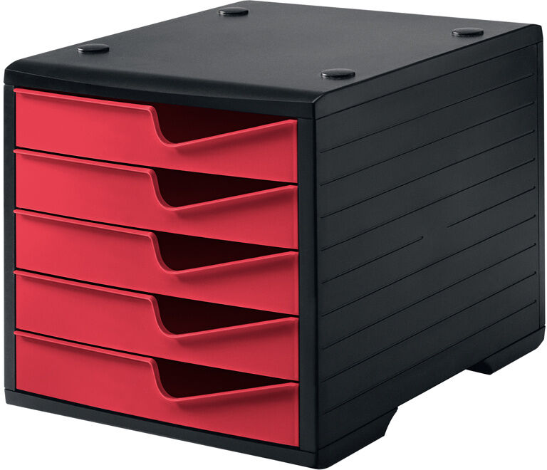 B2B Partner Sortierbox, 5 Schubladen, schwarz/rot