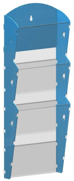 B2B Partner Wand-Plastikhalter für Prospekte - 1x3 A4, blau