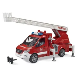 BRUDER - MB Sprinter Feuerwehr mit Drehleiter, Pumpe und Light & Sound Modul 02673