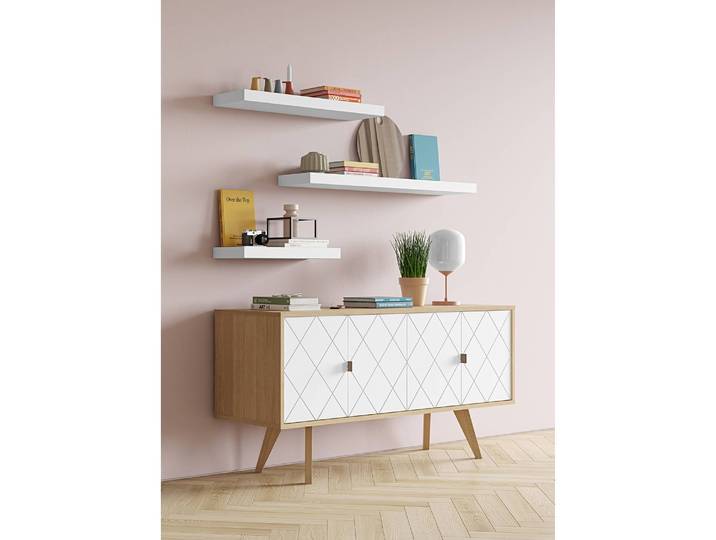 Wandboard Wabenplatte, lackiert Weiß/Weiß 120cm