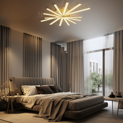 "Jayce   Modern Ceiling Light   Black Ash / 37"" x 5"" / Warm White (3000k)   Bedroom Lighting   Living Room Lighting   Ceiling Lights   MOD LIGHTING"