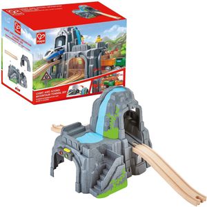 Hape Spielzeugeisenbahn-Zubehör E3739, Tunnelkombination mit Licht & Sound, 4-teilig