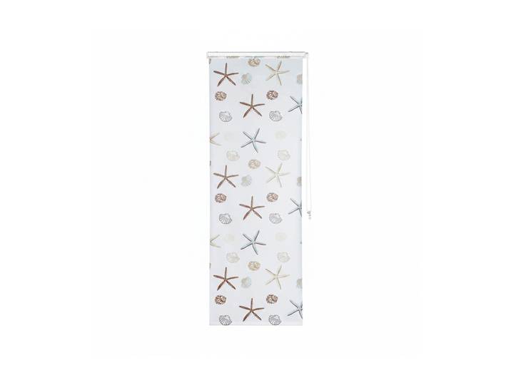 Duschrollo OCEAN 80 x 240 cm Weiss-Braun-Hellblau
