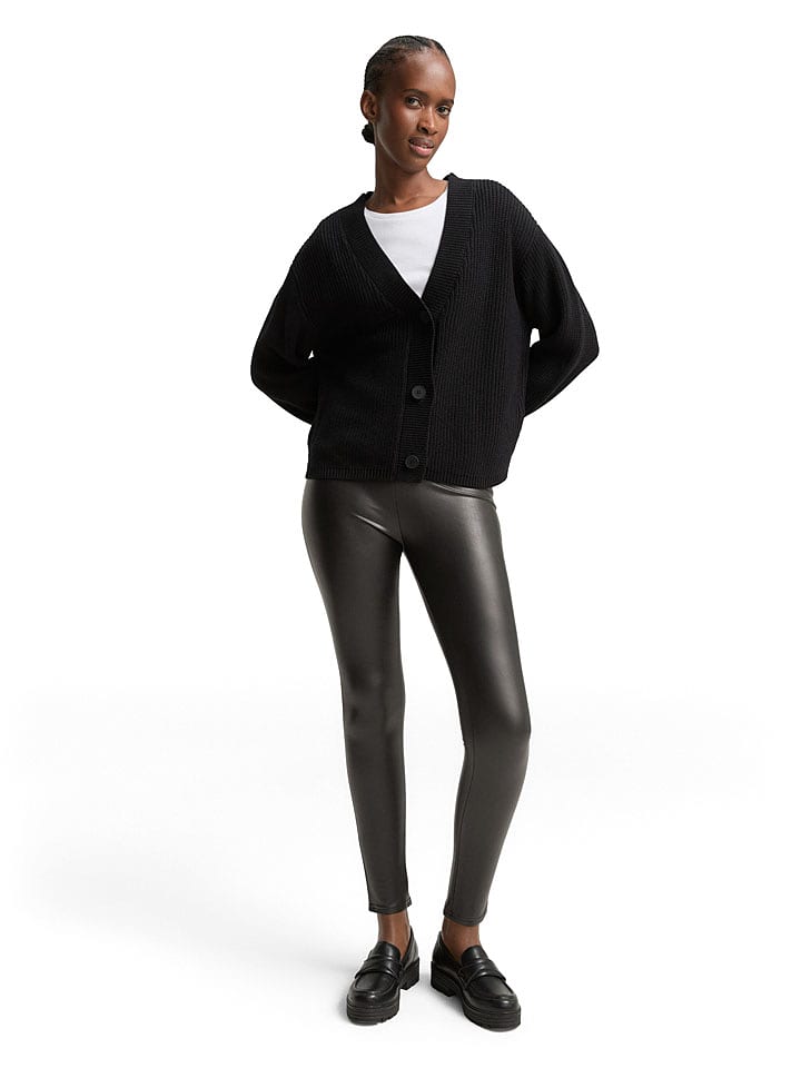 Tom Tailor Kunstlederleggings in Schwarz - XS