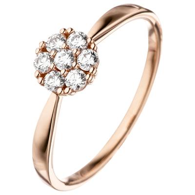 Goldring JOBO Gr. 50, rosa (roségold 333), Fingerringe, Damen, 50, Roségold 333, Goldring, 333 Roségold mit Zirkonia