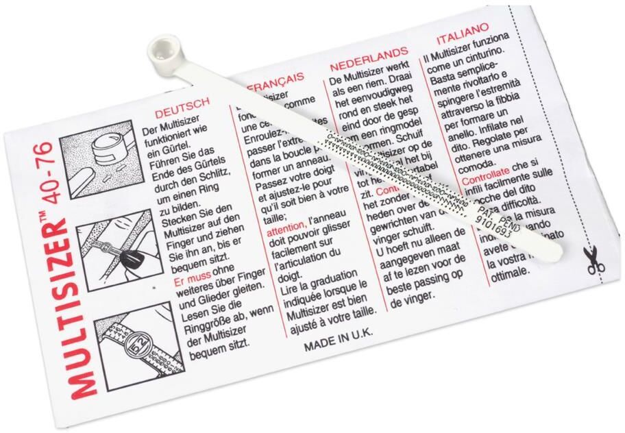 Unique Ringmaß Multisizer weiß