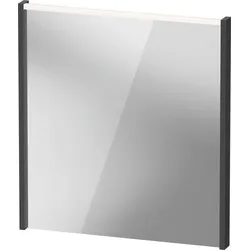 Duravit D-Code Spiegel, LED-Lichtfeld oben, 650x700mm, externer Lichtschalter notwendig, 5 W, DC7076049490000, Farbe: Graphit matt