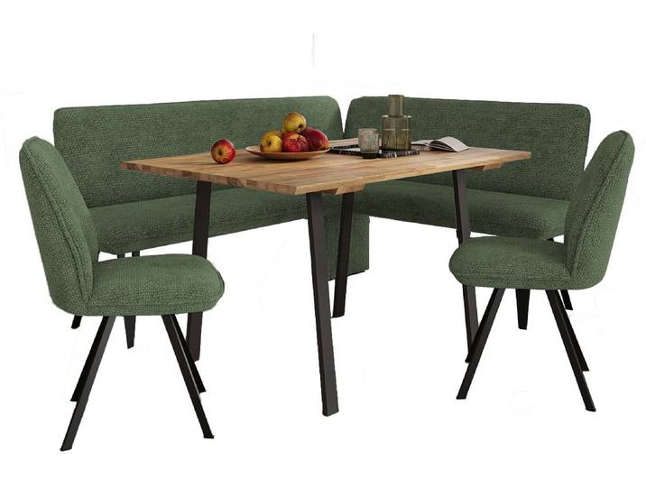 Eckbankgruppe GOODPRODUCT Mily Essecke, Sitzgruppe, Eckbankgruppe, Küchenbankgruppe , grün (mayfly, schwarz), B:205cm H:89cm T:164cm, Sitzmöbel-Sets, Eckbankgruppe, BESTSELLER