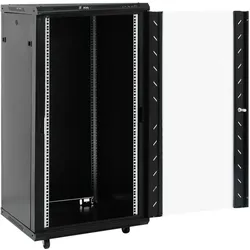 vidaXL Masenen (22 HE, 19 Zoll Rack), Serverschrank, Schwarz