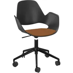 Bürostuhl FALK Aluminium schwarz terrakotta