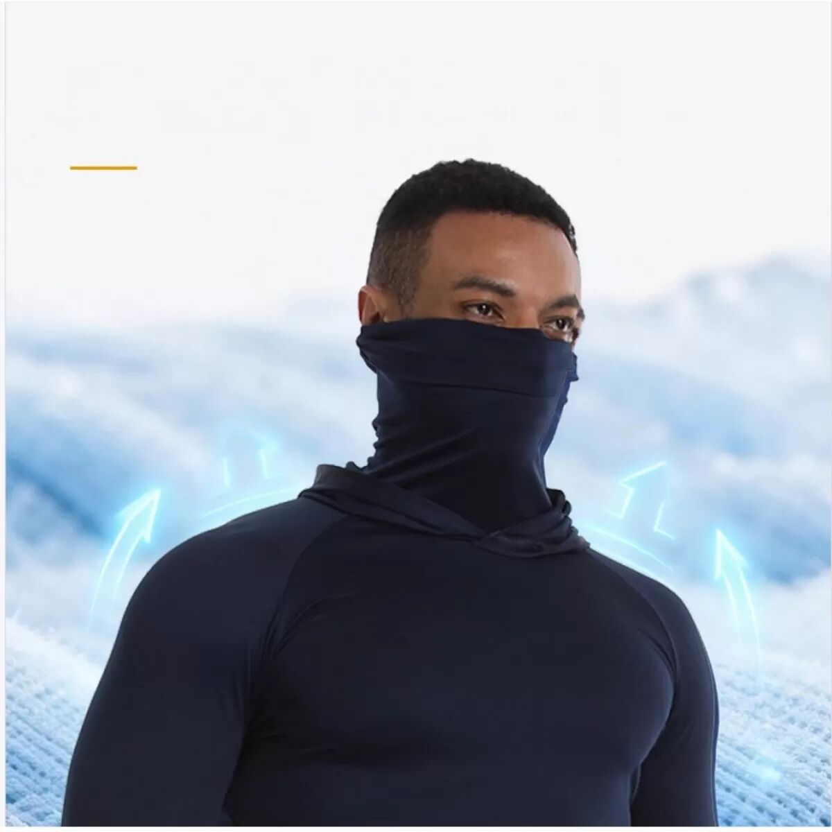 INF Herren Sommer Kühlender UV-Schutz Outdoor-Kapuzenpullover - Leichtes schnell-trocknendes Polyester, Marineblau L
