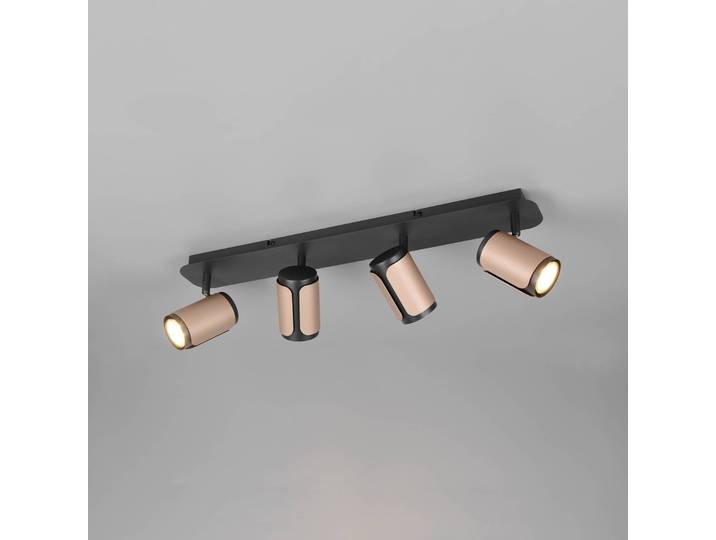 Trio Lighting Deckenstrahler Gillan, coffee, 4-flammig, Metall, GU10 dimmbar, schwarz, für Wohn- / Esszimmer, Metall, Modern, Strahler