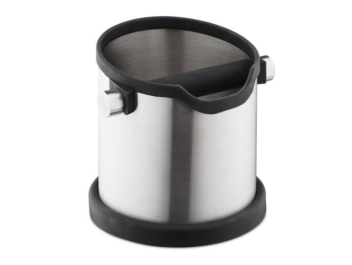Abklopfbehälter für Kaffeesatz Schwarz-Silber