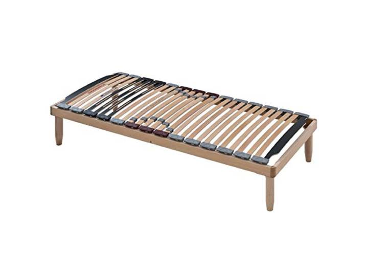 Evergreenweb Lattenrost 120x200 cm 40 Hoch aus Buchenholz, Orthopädischer Holzrahmen Verstärkte Steifigkeitsregler, 4 abnehmbare Beine, für alle Betten und Matratzen geeignet, Modell Lemon