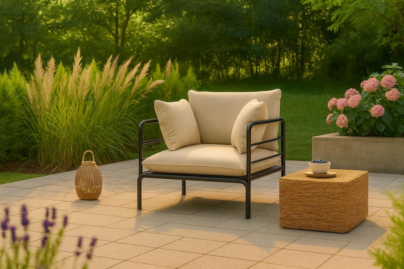 Wenecja Gartensessel Graphit großer bequemer 1 Sitzer Metallgestell Outdoor