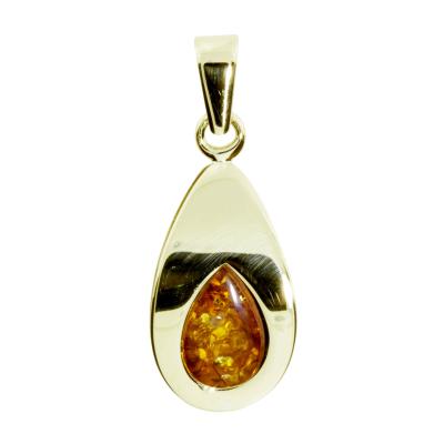 Kettenanhänger OSTSEE-SCHMUCK "Ostsee-Schmuck Anhänger Janika Anhänger Janika", gelb, Schmuckanhänger, Damen, 26 x 10mm, Gelbgold 333, 1 g, Kettenanhänger