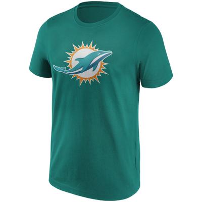 T-Shirt FANATICS "Fanatics T-Shirt Miami Dolphins Primary Logo Graphic", Damen, Gr. L, blau, 100% Baumwolle, Shirts T-Shirt