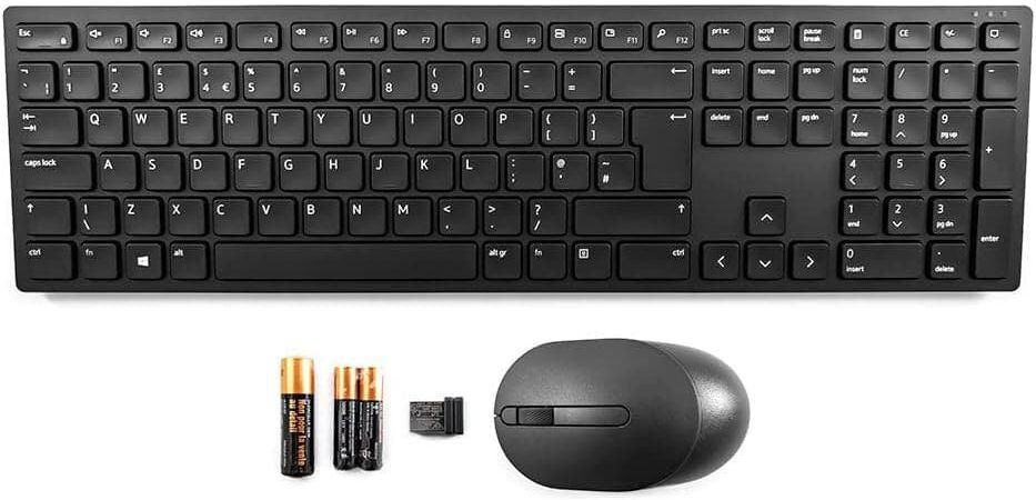 Dell Pro KM5221W Keyboard & Mouse Combo - Wireless, QWERTY UK Layout, Black