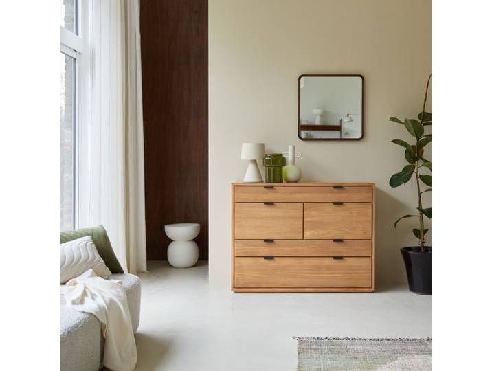 Kommode aus massivem Teakholz Senson - Natur
