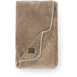 benuta Finest Decke Lux Taupe 200x220 cm - Moderner Kurzflor-Teppich für Wohnzimmer