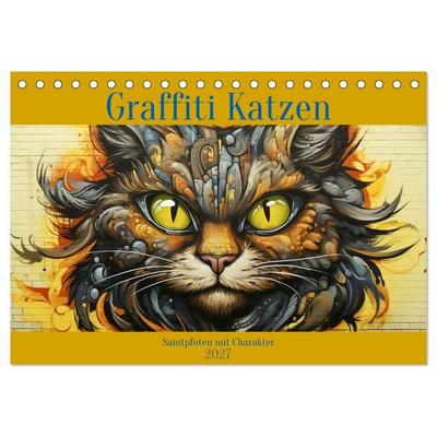 Graffiti Katzen (Tischkalender 2027 DIN A5 quer), CALVENDO Monatskalender