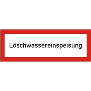 Abtec Hinweisschild DIN 4066, Kunststoff, 29,7 x 10,5 cm, Feuerwehr, Löschwassereinspeisung