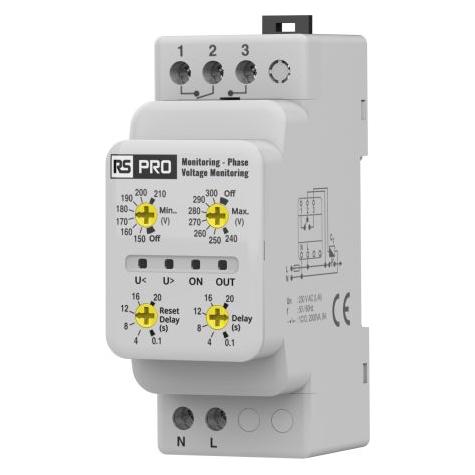 RS PRO Überwachungsrelais, für Phase, Spannung 150 (M5998)
