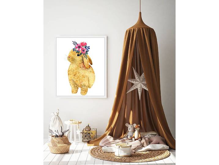 Tableau déco Little Bunny 53 x 63cm Multicolore