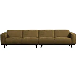 Sofa Statement aus Struktursamt, modern und großzügig, braun Brass, weiche Oberfläche, 372 cm