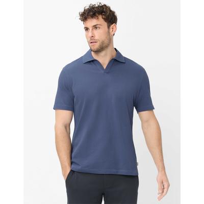 Poloshirt BRAX "Style PRINCETON", Herren, Gr. M (50), blau, 100% Baumwolle, Shirts, Struktur: Poloshirt aus reiner Baumwolle