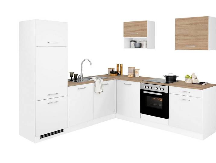 KOCHSTATION Winkelküche KS-Visby, ohne E-Geräte, Winkel 240 x 240cm für Kühlschrank u. Geschirrspüler