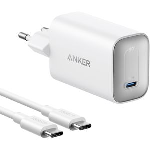 Anker USB-Ladegerät Nano, 100 Watt, 1x USB-C, 1 Port, Schnellladegerät mit USB-C Kabel, weiß