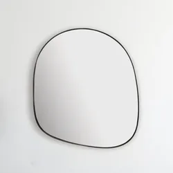 Wandspiegel Asymmetrisch Metall Schwarz 53x60 cm Moderner Rahmen