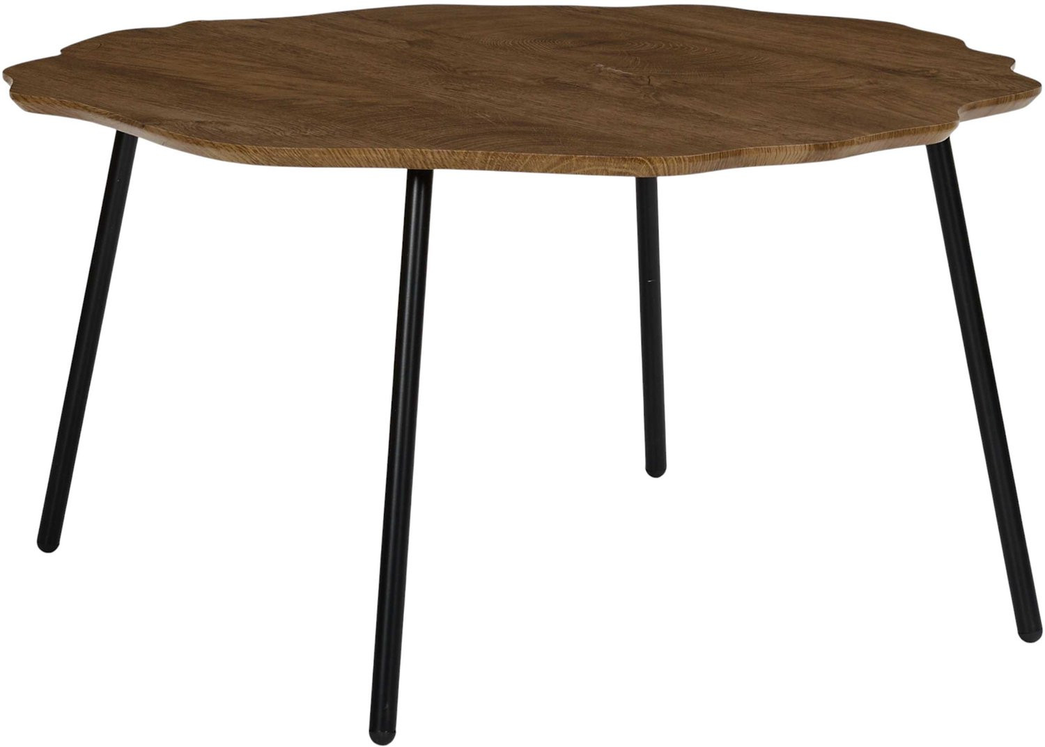 MISOU Koffietafel Forest - Organische Boomstamvorm - Bruin - Hout en Metaal - B: 75,5 cm, D: 40,0 cm, H: 79,5 cm