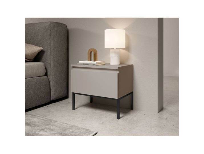 Table de chevet - BEMMI - taupe (gris-beige)