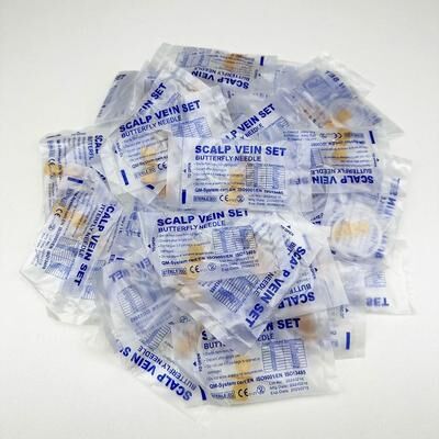 Uplift Picks Disposable Veterinary Butterfly Infusion Needle Set For Pet IV Care 100PCS orange (25g)