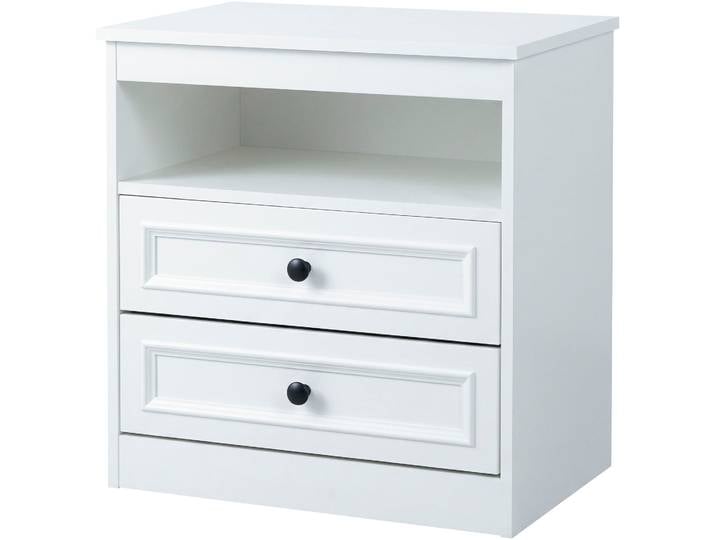 Nachttisch OTTO HOME Arrian, 2er-Set, Landhausstil, 2 Schubladen & Ablagefach, weiß , weiß (weiß, weiß), B:59cm H:60cm T:39cm, Tische, Nachttisch