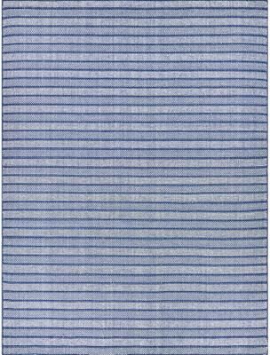 EXQUISITE RUGS Nova Indoor/Outdoor Flatweave PET yarn Blue Area Rug.