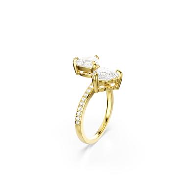 Fingerring SWAROVSKI "Schmuck Geschenk Mesmera Ring" Gr. 60, gold (gelbgoldfarben, kristallweiß), Fingerringe, Damen, 60, Metall, Fingerring, mit Swarovski Kristall, Zirkonia (synth.)