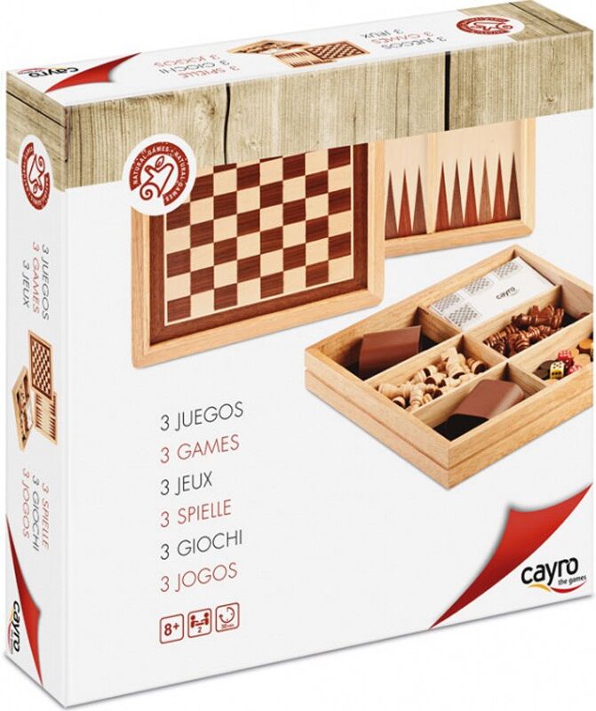 3 Jeux en 1 : Échecs, Dames et Backgammon - Cayro