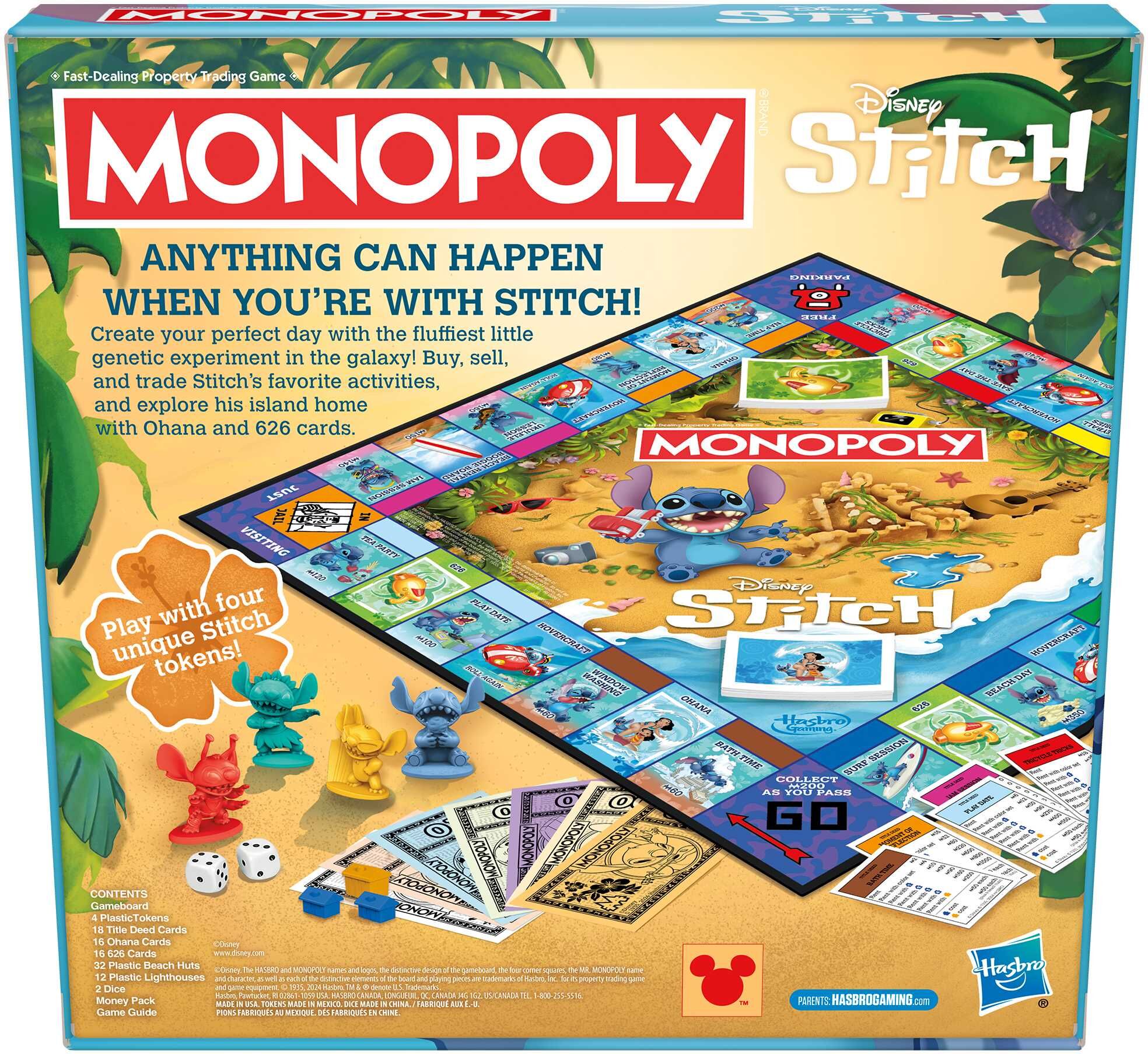 Monopoly Disney Stitch Edition Board Game for 2 or more players, Ages 8+, by Hasbro UK