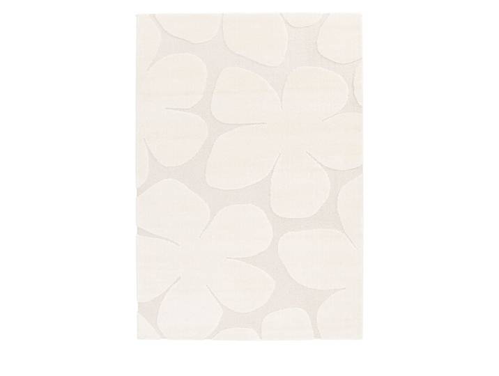 Tapis contemporain floral en relief - 160x230cm écru polypropylène