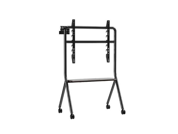 Support de télévision roulant avec étagère en bois, meuble de télévision mobile, chariot de télévision à roulettes, facile à assembler, adapté aux téléviseurs de 32 à 75 pouces, salon