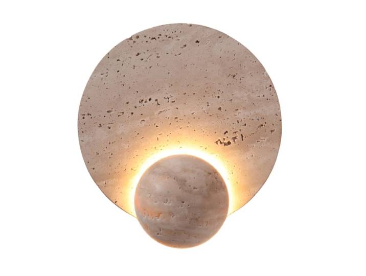 Applique en métal et pierre beige 26 cm