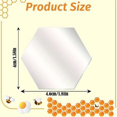 Fusion Finds Modern Hexagon Mirror Wall Stickers Acrylic Peel And Stick Mirror Tiles For DIY Wall Decor 36pcs