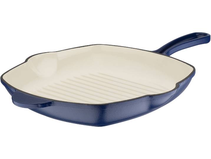 Grillpfanne GSW Blue Magic , blau, H:4,5cm Ø:27cm, Pfannen, Grillpfanne, Induktion